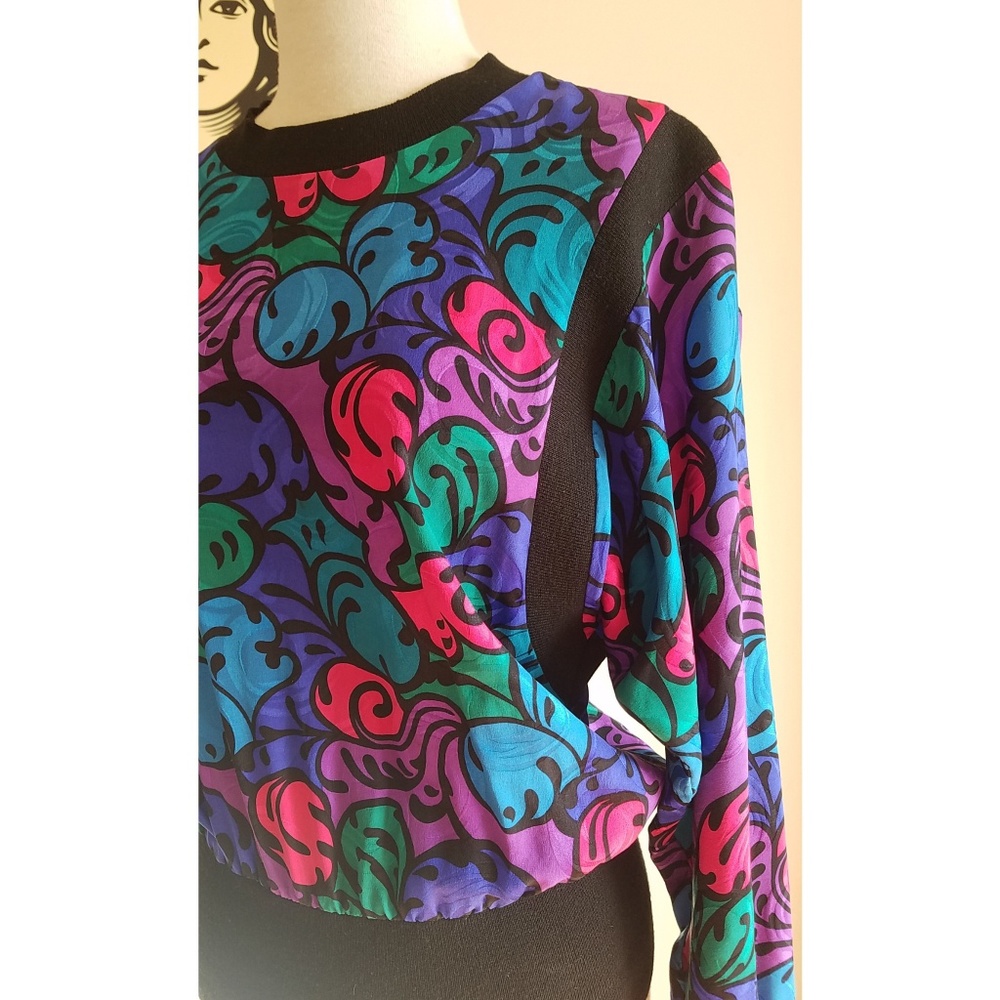 Vtg Adrianna Papell Silk Blouse